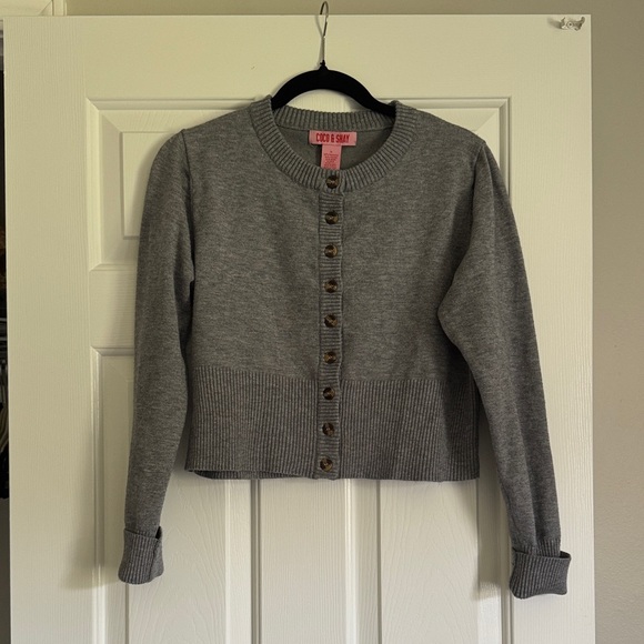 Coco and Shay Charcoal Button-Up Cardigan - Picture 1 of 4
